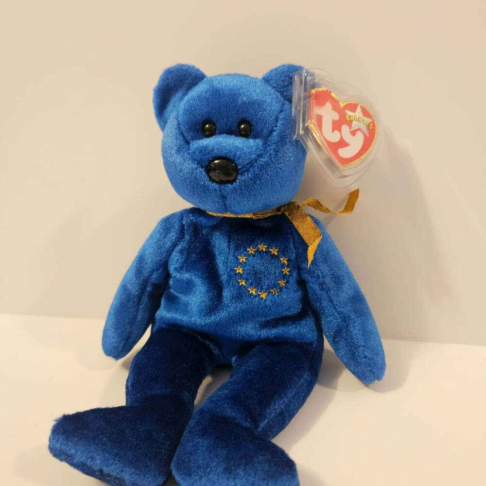 Ty Beanie Babies Unity Blue Bear European Union Plush Toy With Tag